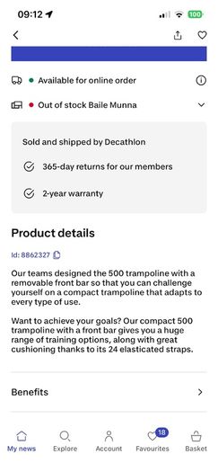 Decathlon rebounder mini trampoline