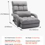 Floor Gaming Chair with 5 Position Adjustable Backrest Folding Sofa Chair with Armrests Gray Image 8