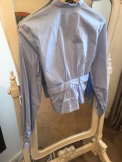 Pretty Blue Shirt with Pearl Effect Buttons size 8