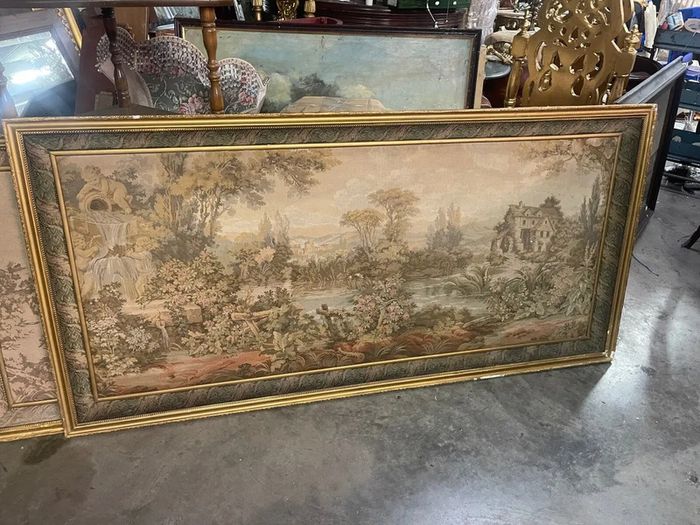 Old framed tapestry