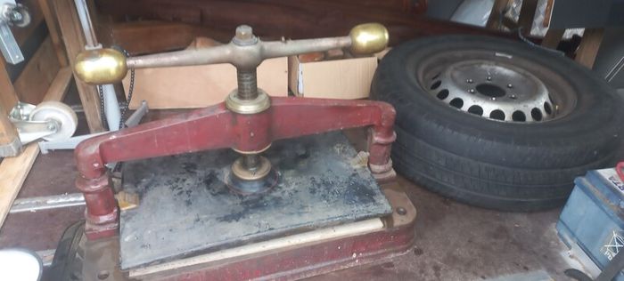 Antique Book  Press Metal and Bronze Solid highest quality working perfectly  Early 1900s  A3 size