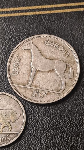 1940 Halfcrown+Shilling set, silver.