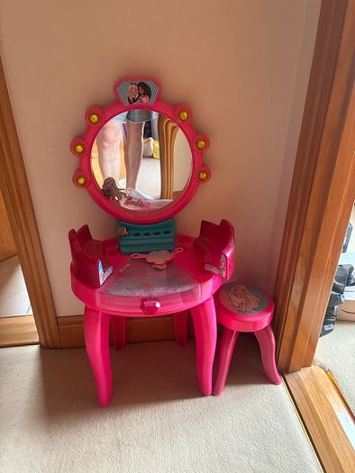 Barbie bus and make up table