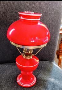 Rare red glass oil lamp