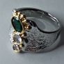Two Tone Centre Gem & Crystal Vintage Ring Image 7
