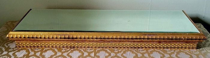 Giltwood mirrored wall shelf