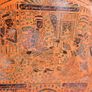 Vintage Wonderful  Hand Painted/Etched Lacquered  Wooden Large Tray - Asian Hand Made L 19" Image 2