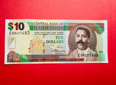 Barbados   10  DOLLARS .  2007. Pick  68a  . ( Uncirculated )