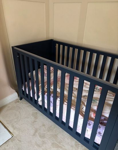 Mamas & Papas Melfi Cot Bed (Midnight/Navy) inc. premium mattress