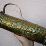 Vintage Embossed Brass Vase Pitcher, Embossed Belgium Brass Vase Jug 13,3" Image 5
