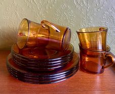 Duralex cups, saucers and side plates