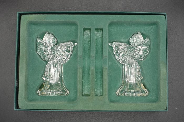 Marquis by Waterford Crystal Angel Candleholders  Pair in Original Box
