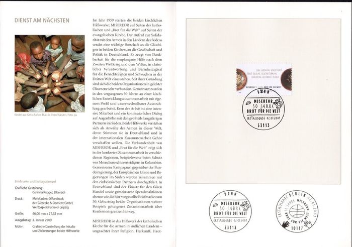 2009 Bundes Republic Deutschland (Germany) Federal Annual Stamp EFT Collection 2009 with 43 images of contents