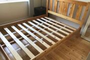 As New - Very Solid 4Ft 6 Double Wooden Bed Frame - Can Deliver