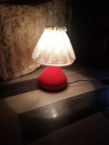 red ceramic lamp