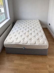 King Size Grey Divan Bed Base and Mattress