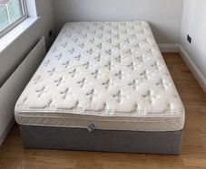 King Size Grey Divan Bed Base and Mattress