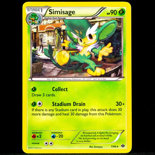 Simisage 7/99 Non Holo Rare Black and & White Next Destinies Pokemon Card