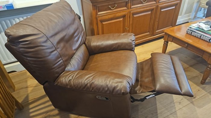 Brown Leather Sofa Set of 3x