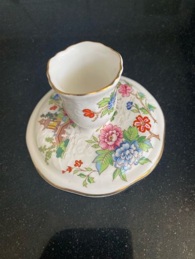 Crown Staffordshire vintage pagoda candle holder