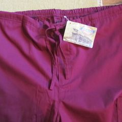 Medical Scrubs Drawstring Trousers XL Wine