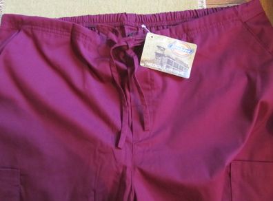 Medical Scrubs Drawstring Trousers XL Wine