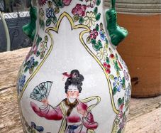 Traditional Chinese Porcelain Vase with hand painted figures