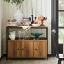 Sideboard Vintage style cabinet  with 3 Doors and 1 Open Shelf Microwave Cabinet Image 5