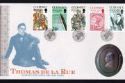 1993 Guernsey Birth Centenary of Thomas de la Rue (Printer) Commemorative Stamps First Day Cover (FDC)
