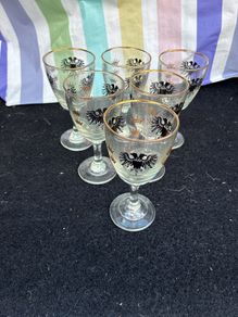 6 Vintage snapps glasses