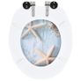 WC Toilet Seats 2 pcs with Soft Close Lids MDF Starfish Design Image 6