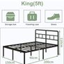 King Size Bed Frame 5ft with Curved Headboard, Heavy Duty Image 9