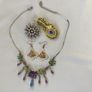 Box of Necklace Earrings Brooch and Diamonte Clip Image 7