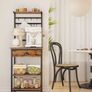 5 Tier Coffee Bar Station, Coffee Stand with Fabric Drawers, 8 S-Shaped Hooks Image 8