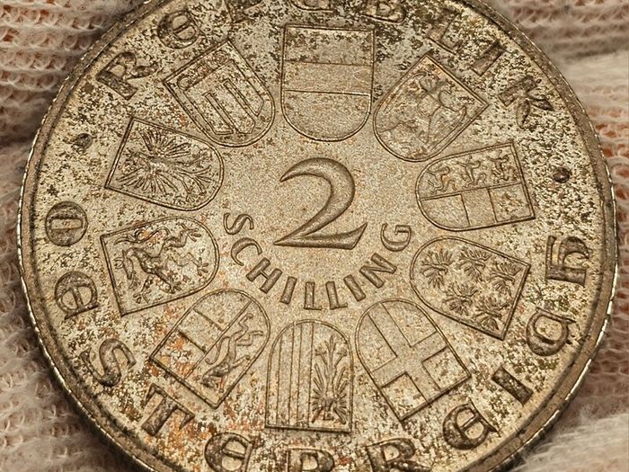 Austria Silver 1929 2 Shillings Theodor Billroth Beautiful Uncirculated Toned
