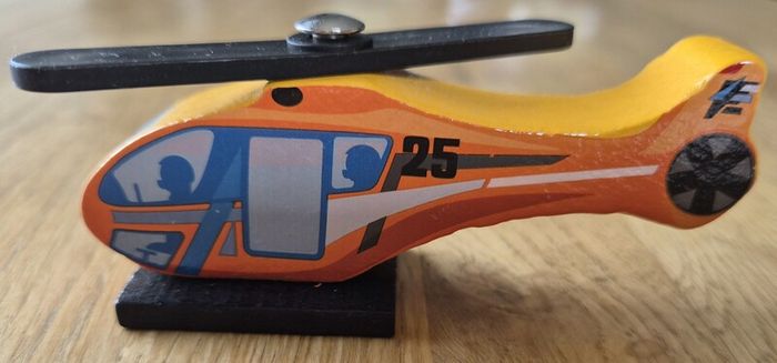 Wooden toy helicopter