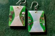 Vintage mother of pearl &amp; silver earrings