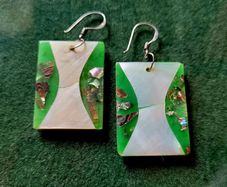 Vintage mother of pearl & silver earrings