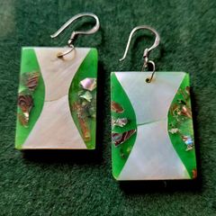 Vintage mother of pearl & silver earrings