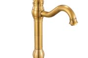 Single Handle Sink Faucet, Solid Brass Single Handle Kitchen Faucet, 1 or 3 Hole Kitchen Faucets with Push-Button Drain