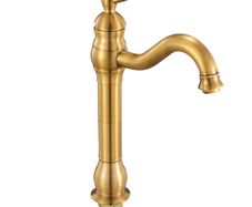 Single Handle Sink Faucet, Solid Brass Single Handle Kitchen Faucet, 1 or 3 Hole Kitchen Faucets with Push-Button Drain