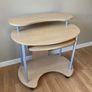 Modern Mobile Computer Desk with Keyboard Tray & Monitor Shelf Image 3