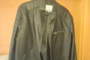 Jack Jones Mens Black Leather Jacket
