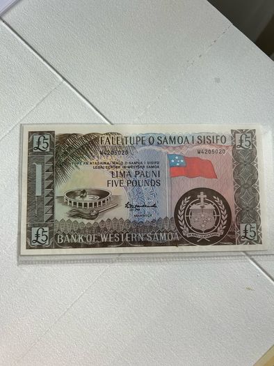 Western Samoa, 5 Pounds, 1967-2020(Reprint), P-15, UNC
