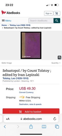 Antique Sebastopol by Tolstoy 1911
