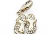 925 Sterling Silver CZ Ballet Slippers Charm