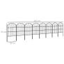 Metal Decorative Outdoor Picket Fence Panels Set of 8, Black Image 3