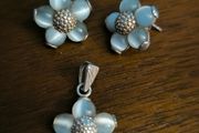 New  silver set with agate