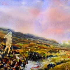 turf man watercolour
