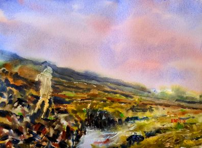 turf man watercolour
